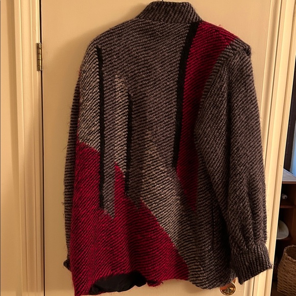 Striped Wool‎ Jacket in Red and Gray - Picture 3 of 3